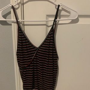 Black,red, and white tank top